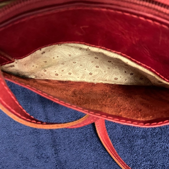 Ropin West Red Hand-Tooled Leather Crossbody Bag - Picture 7 of 11